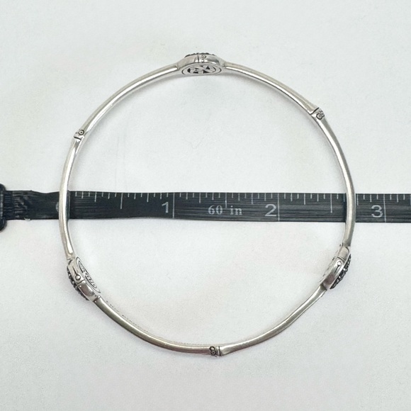 John Hardy 925 Lava Colorway Black Sapphire 3 Station Bamboo Bangle Bracelet - Picture 7 of 7